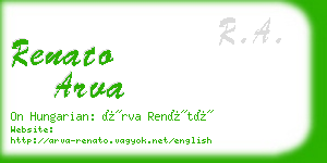 renato arva business card